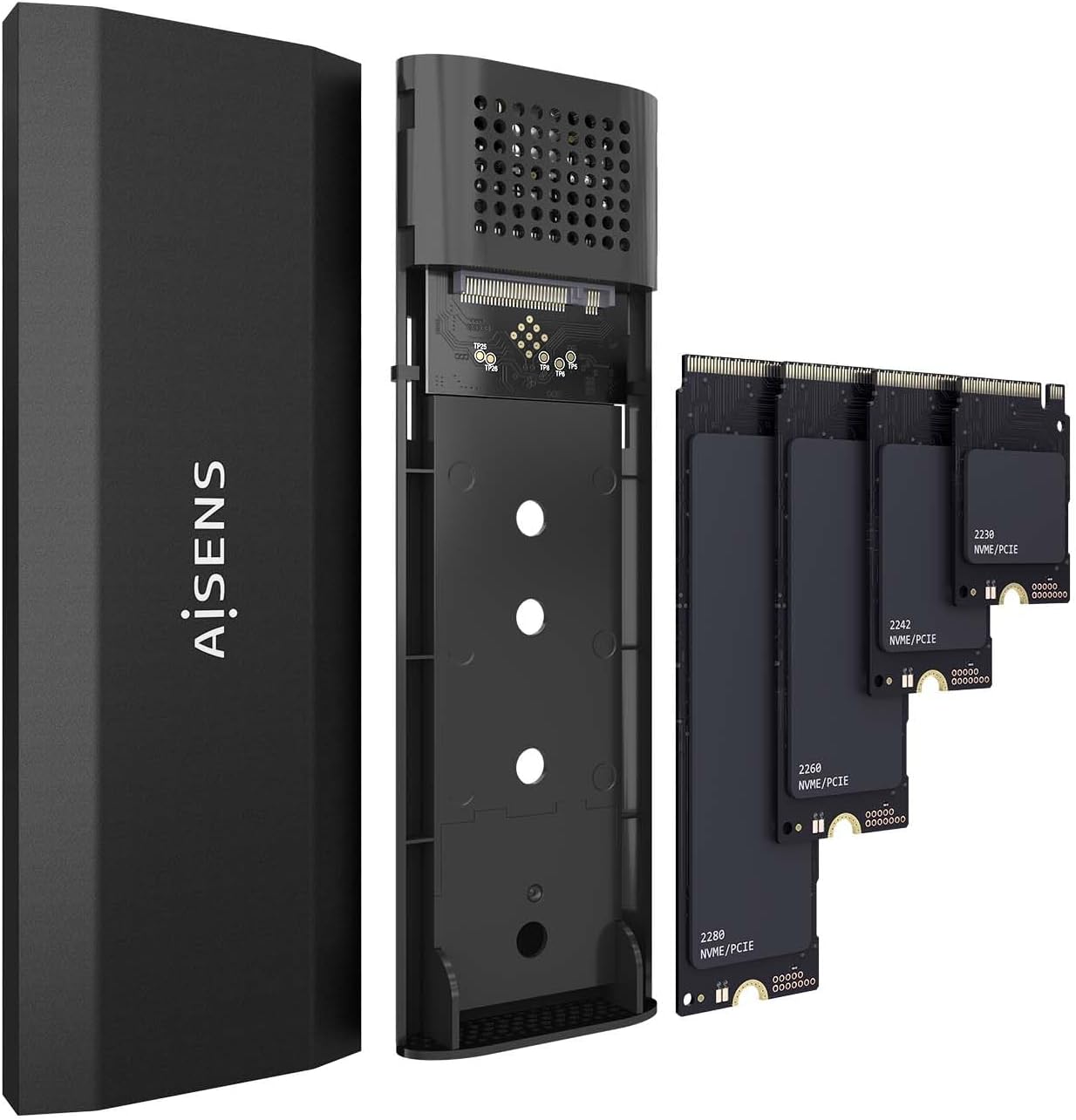 Caixa Externa para Disco SSD M.2 NVMe Aisens ASM2-028B/ USB 3.2/ Sem parafusos - Imagem 3