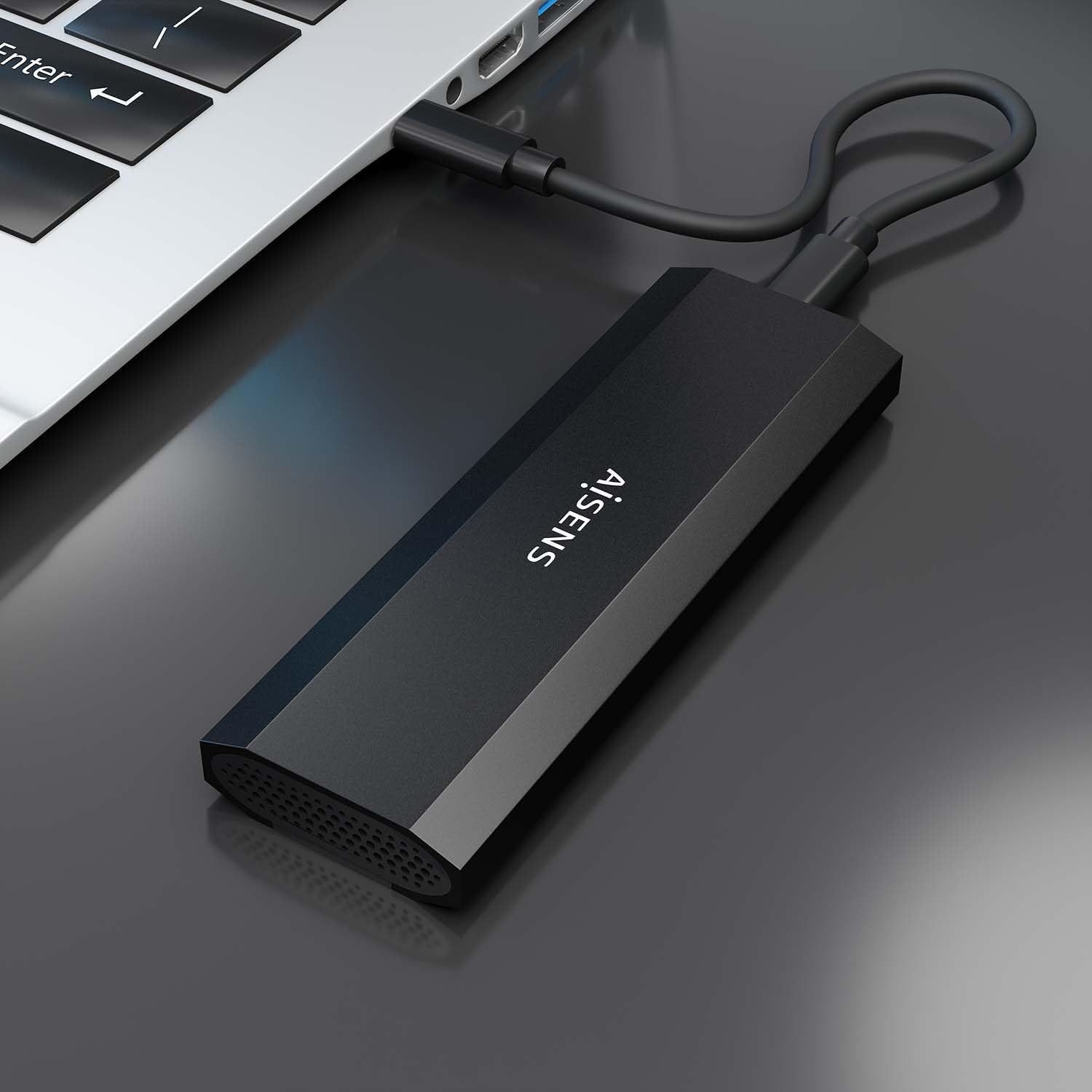 Caixa Externa para Disco SSD M.2 NVMe Aisens ASM2-028B/ USB 3.2/ Sem parafusos - Imagem 6