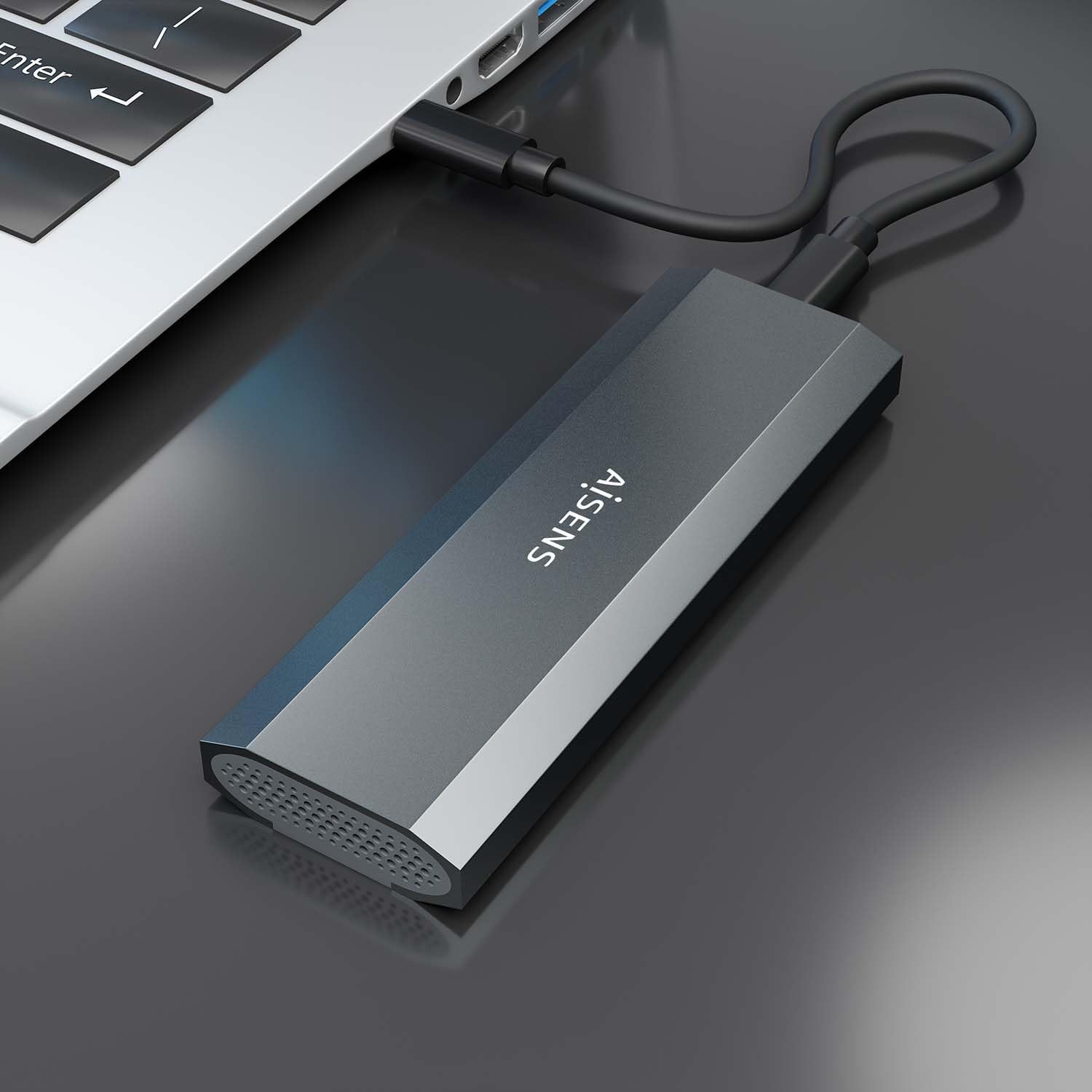 Caixa Externa para Disco SSD M.2 NVMe Aisens ASM2-029GR/ USB 3.2/ Sem parafusos - Imagem 6