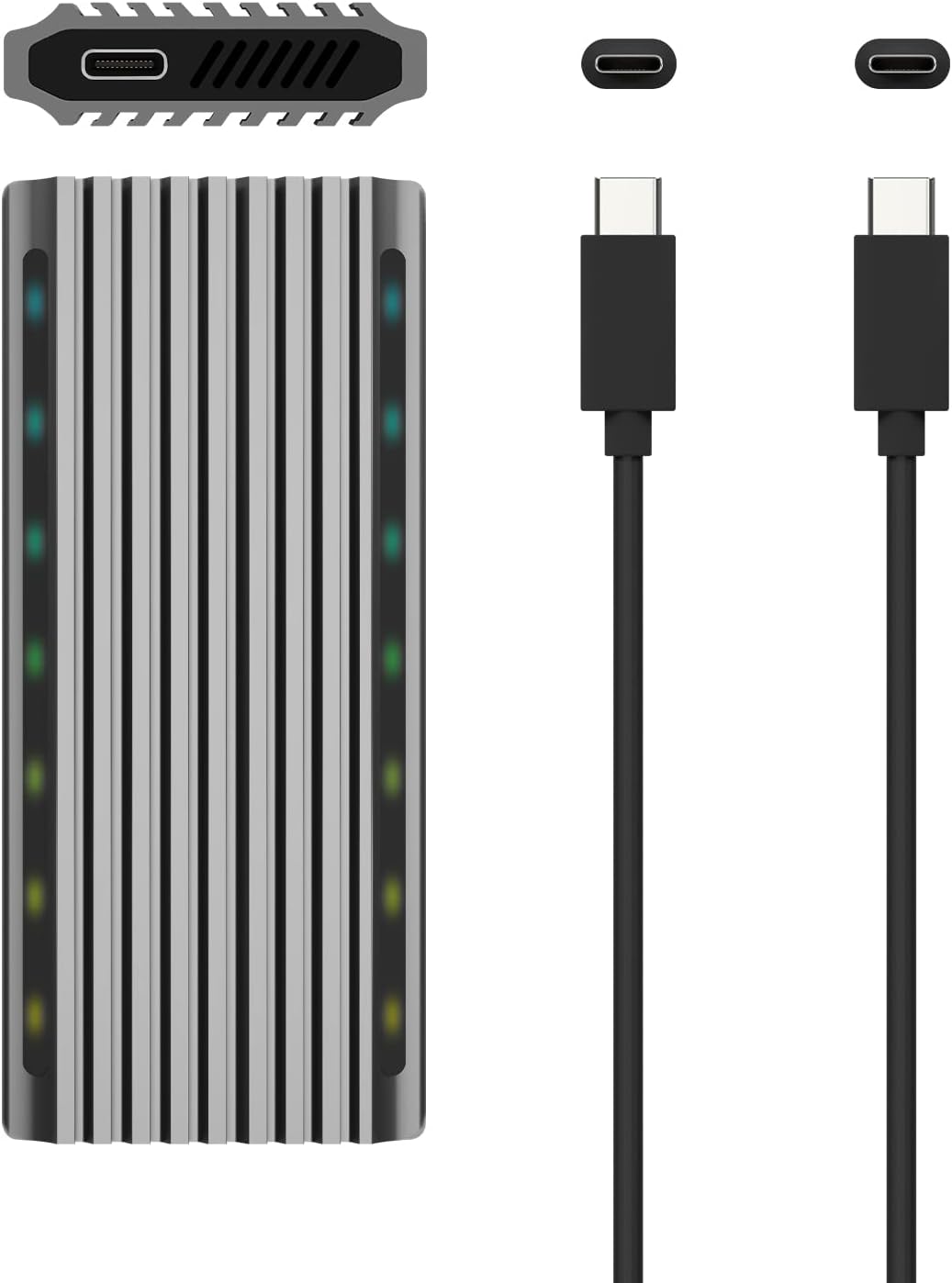 Capa Externa para Disco SSD M.2 SATA/NVMe Aisens ASM2-RGB011GR/ USB 3.2 Gen2/ Sem Parafusos - Imagem 5