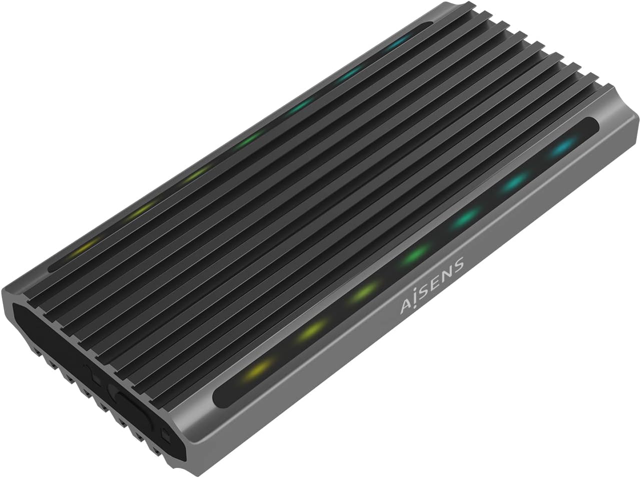 Capa Externa para Disco SSD M.2 SATA/NVMe Aisens ASM2-RGB011GR/ USB 3.2 Gen2/ Sem Parafusos