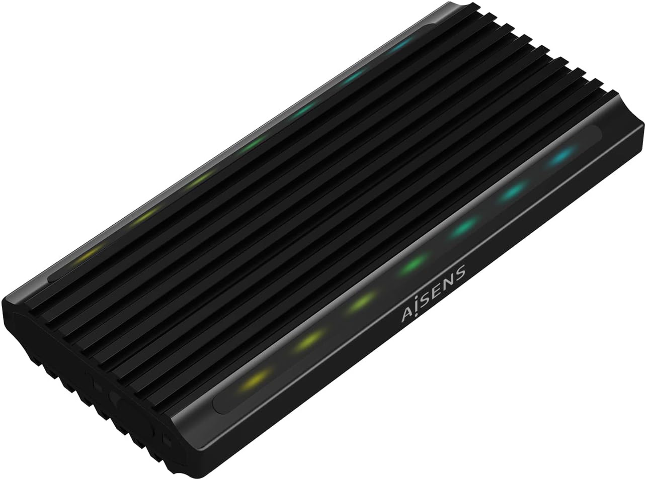 Caixa Externa para Disco SSD M.2 SATA/NVMe Aisens ASM2-RGB012B/ USB 3.2/ Sem Parafusos