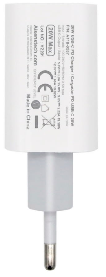 Carregador de Parede Aisens A110-0537/ 1xUSB Tipo-C/ 20W - Imagem 4