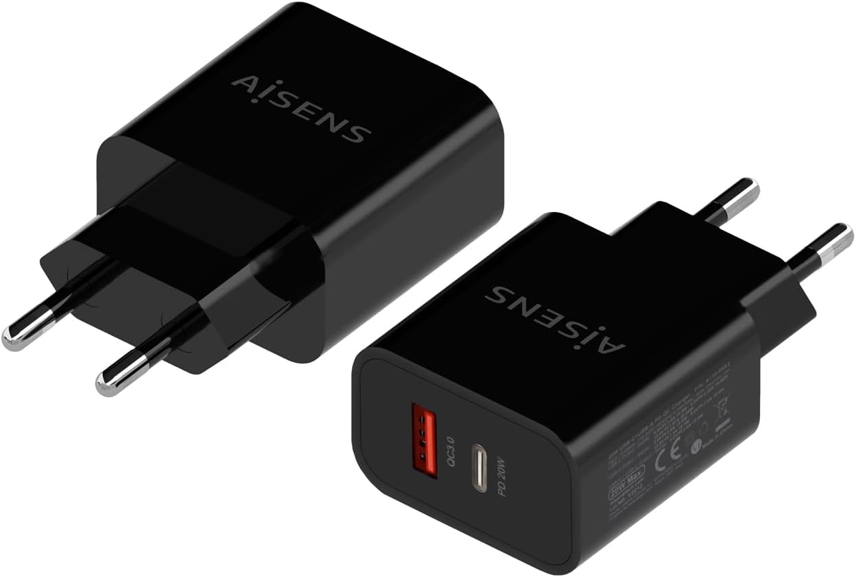 Carregador de Parede Aisens A110-0682/ 1x USB Tipo-C/ 1x USB/ 20W - Imagem 2