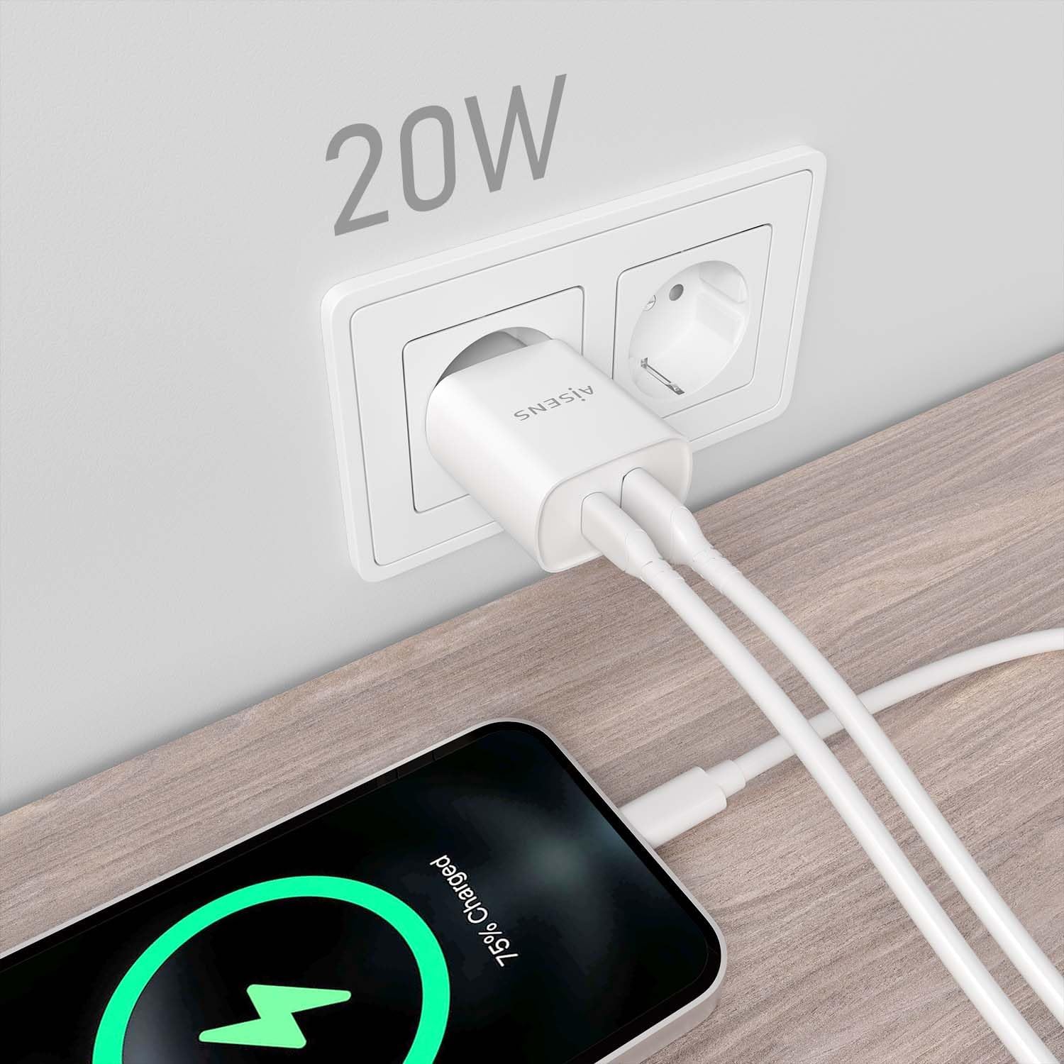 Carregador de Parede Aisens A110-0754/ 1xUSB Tipo-C/ 1xUSB/ 20W - Imagem 5