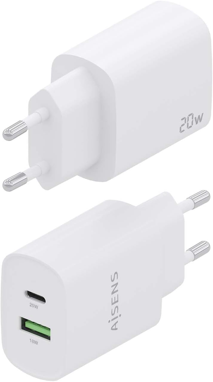 Carregador de Parede Aisens A110-0754/ 1xUSB Tipo-C/ 1xUSB/ 20W - Imagem 3