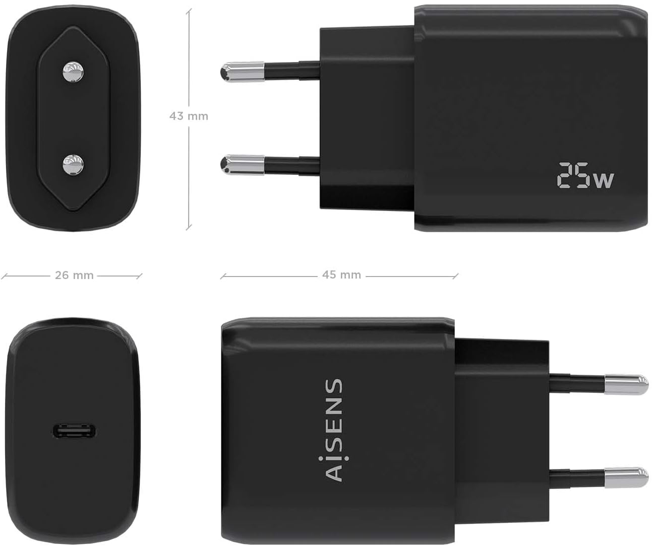 Carregador de Parede Aisens A110-0757/ 1xUSB Tipo-C/ 25W - Imagem 4