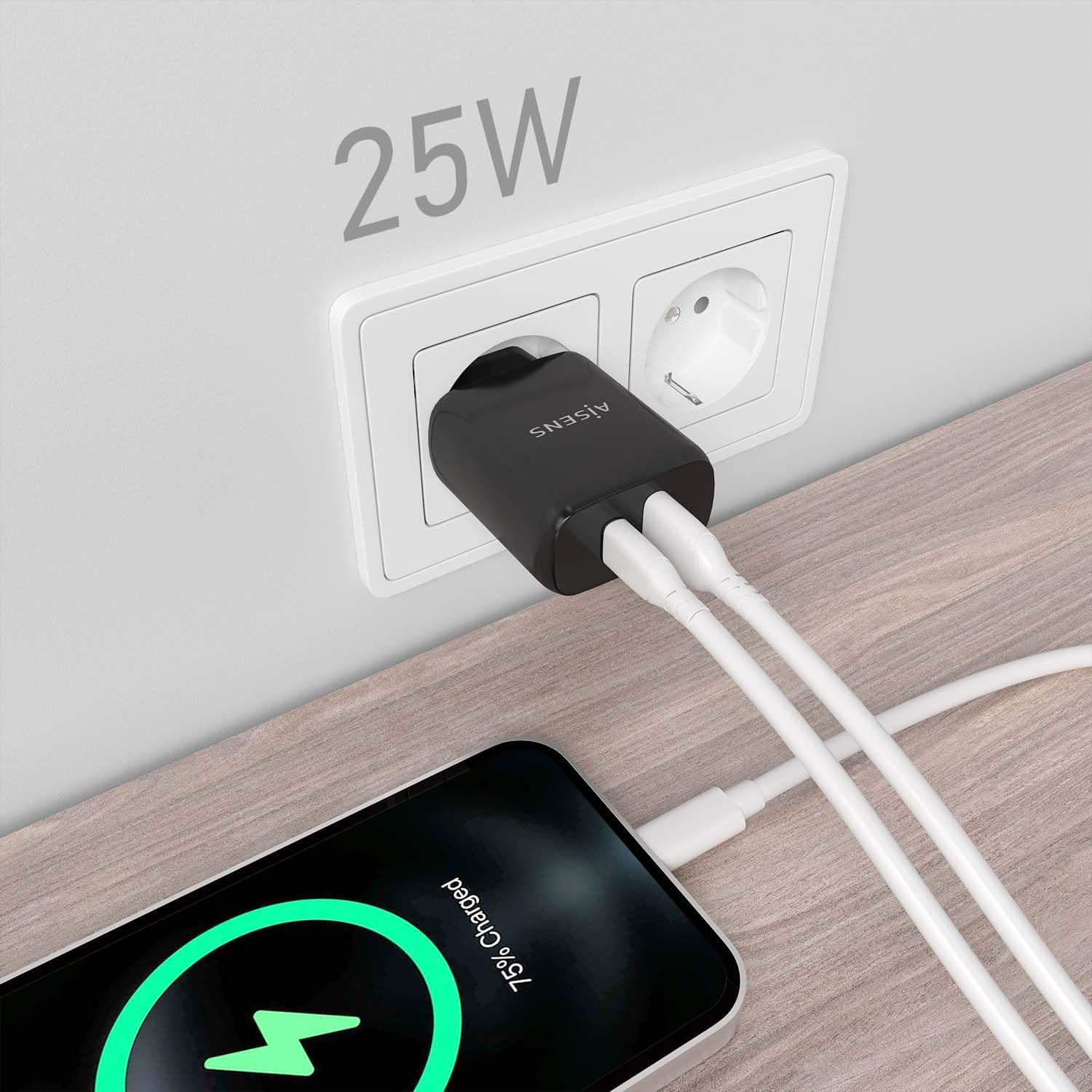 Carregador de Parede Aisens A110-0759/ 1xUSB Tipo-C/ 1xUSB/ 25W - Imagem 5