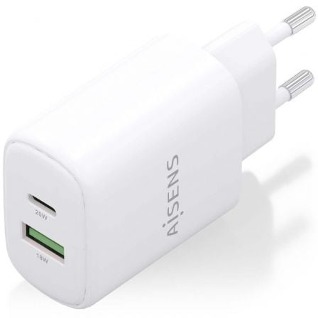Carregador de Parede GaN Aisens A110-0909/ 1xUSB Tipo-C/ 1xUSB/ 20W/ Branco - Imagem 2