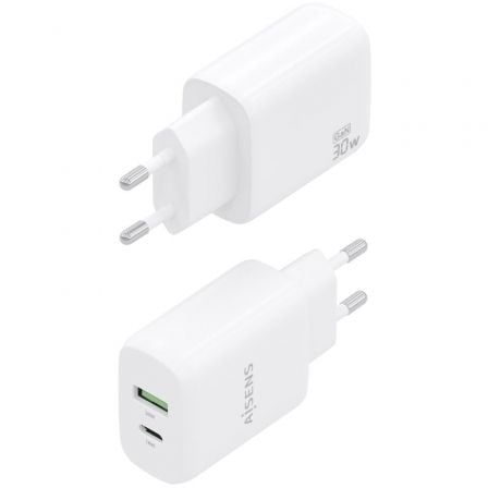 Carregador de Parede GaN Aisens A110-0923/ 1xUSB Tipo-C/ 1xUSB/ 30W/ Branco - Imagem 3