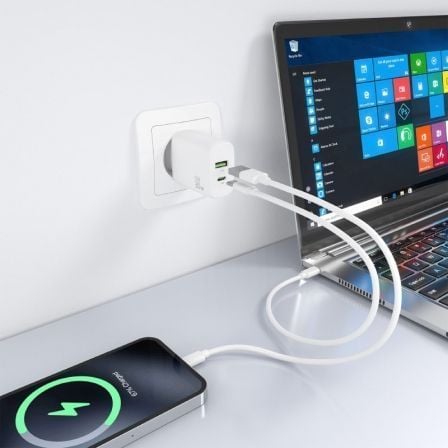 Carregador de Parede GaN Aisens A110-0923/ 1xUSB Tipo-C/ 1xUSB/ 30W/ Branco - Imagem 5