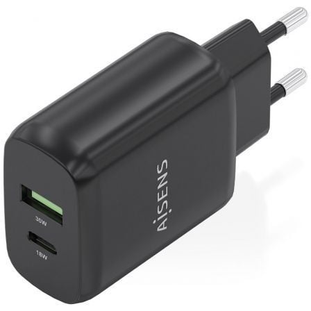 Carregador de Parede GaN Aisens A110-0924/ 1xUSB Tipo-C/ 1xUSB/ 30W/ Preto - Imagem 2