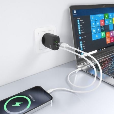 Carregador de Parede GaN Aisens A110-0924/ 1xUSB Tipo-C/ 1xUSB/ 30W/ Preto - Imagem 5