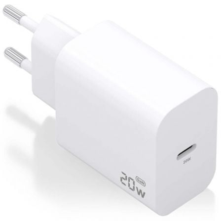 Carregador de Parede GaN Aisens A110-0938/ 1xUSB Tipo-C/ 20W/ Branco