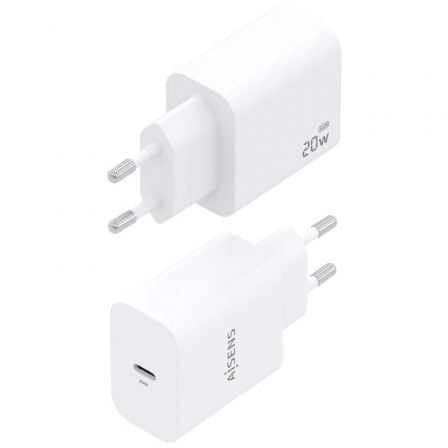 Carregador de Parede GaN Aisens A110-0938/ 1xUSB Tipo-C/ 20W/ Branco - Imagem 2