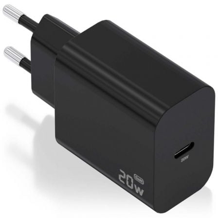 Carregador de Parede GaN Aisens A110-0939/ 1xUSB Tipo-C/ 20W/ Preto