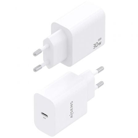 Carregador de Parede GaN Aisens A110-0940/ 1xUSB Tipo-C/ 30W/ Branco - Imagem 2
