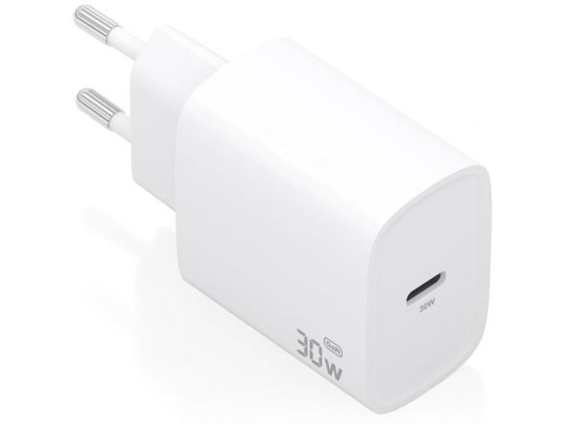 Carregador de Parede GaN Aisens A110-0950/ 1xUSB Tipo-C/ 30W/ Branco