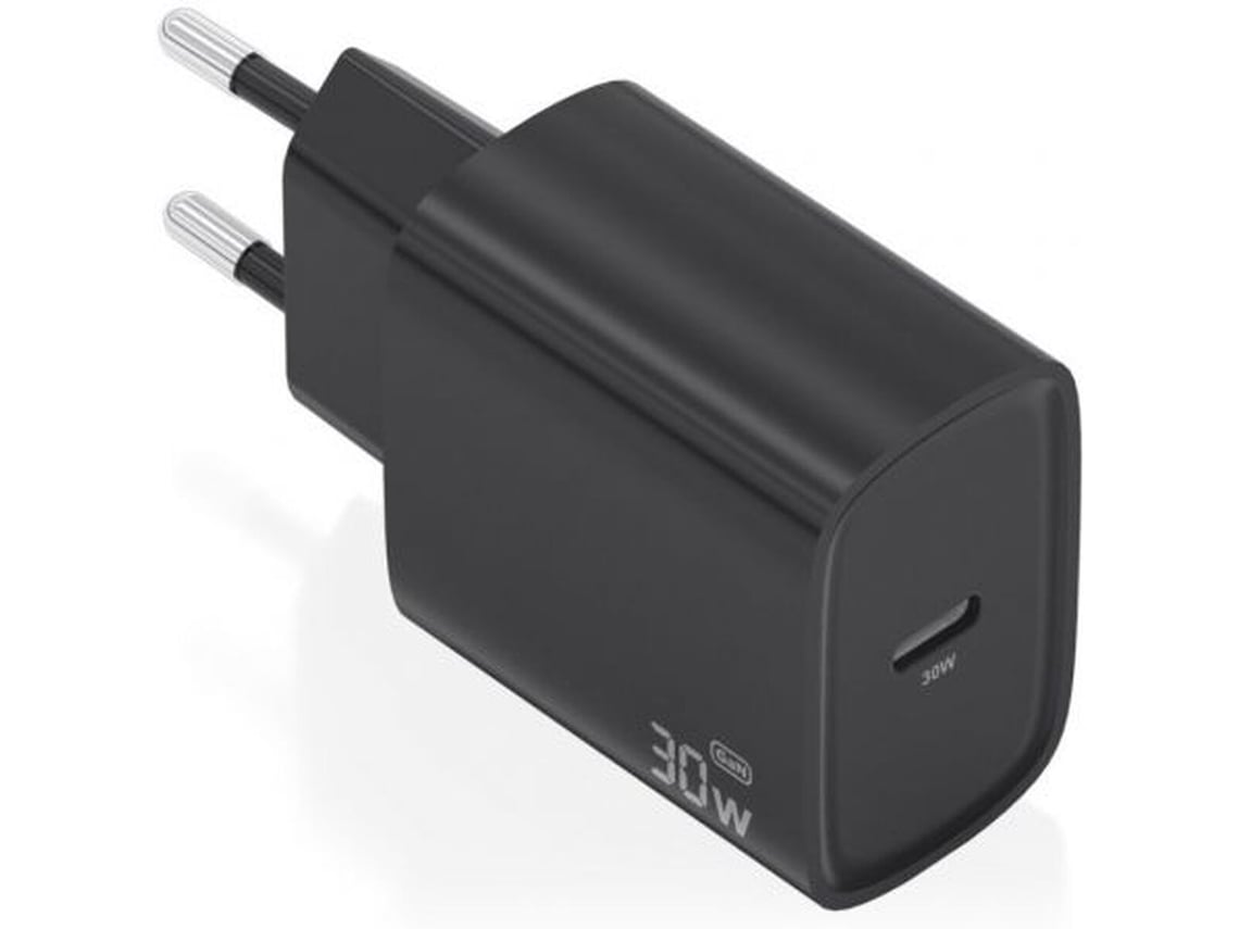 Carregador de Parede GaN Aisens A110-0951/ 1xUSB Tipo-C/ 30W/ Preto
