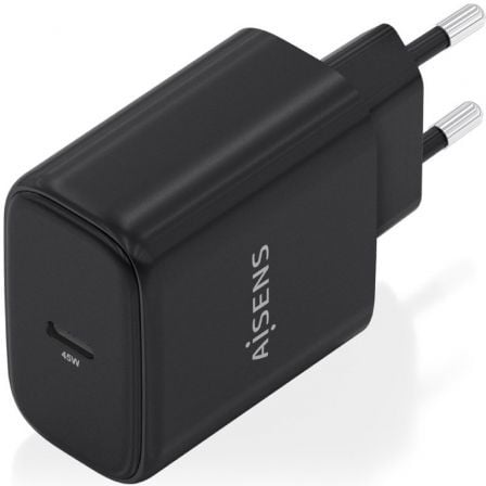 Carregador de Parede GaN Aisens A110-0970/ 1xUSB Tipo-C/ 45W/ Preto - Imagem 2