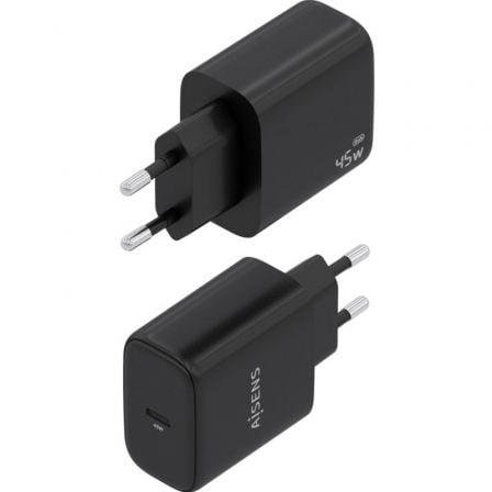 Carregador de Parede GaN Aisens A110-0970/ 1xUSB Tipo-C/ 45W/ Preto - Imagem 3