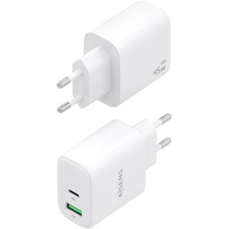 Carregador de Parede GaN Aisens A110-0971/ 1xUSB Tipo-C/ 1xUSB/ 45W/ Branco - Imagem 3