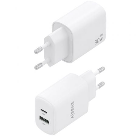 Carregador de Parede GaN Aisens A110-0977/ 1xUSB Tipo-C/ 1xUSB/ 30W/ Branco - Imagem 3