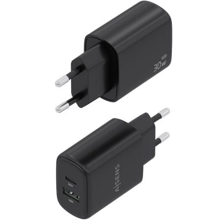Carregador de Parede GaN Aisens A110-0978/ 1xUSB Tipo-C/ 1xUSB/ 30W/ Preto - Imagem 3