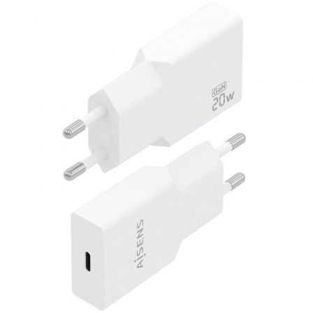 Carregador de Parede GaN Aisens A110-0997/ 1xUSB Tipo-C/ 20W/ Branco - Imagem 3