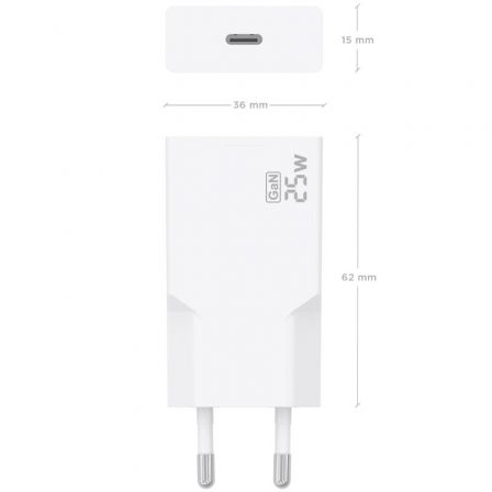 Carregador de Parede GaN Aisens A110-0999/ 1xUSB Tipo-C/ 25W/ Branco - Imagem 4
