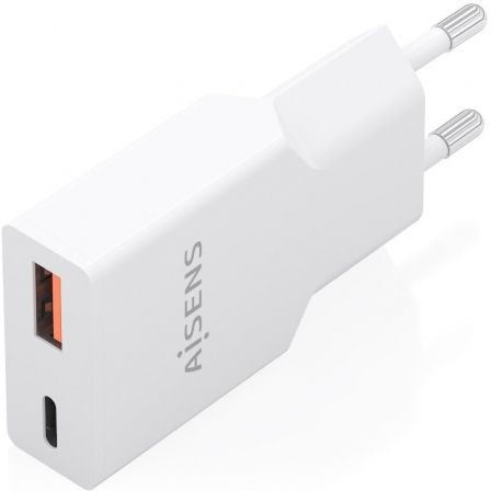 Carregador de Parede GaN Aisens A110-1000/ 1xUSB Tipo-C/ 1xUSB/ 25W/ Branco - Imagem 2