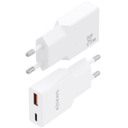 Carregador de Parede GaN Aisens A110-1000/ 1xUSB Tipo-C/ 1xUSB/ 25W/ Branco - Imagem 3