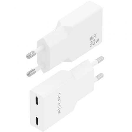 Carregador de Parede GaN Aisens A110-1003/ 2xUSB Tipo-C/ 30W/ Branco - Imagem 3
