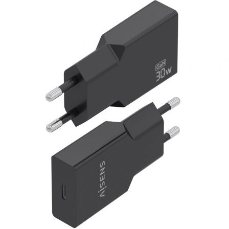 Carregador de Parede GaN Aisens A110-1004/ 1xUSB Tipo-C/ 30W/ Preto - Imagem 3