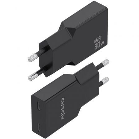 Carregador de Parede GaN Aisens A110-1006/ 2xUSB Tipo-C/ 30W/ Preto - Imagem 3