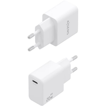 Carregador de Parede GaN Aisens A110-1023 1x USB Tipo-C 20W Branco - Imagem 3