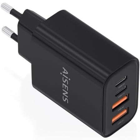 Carregador de Parede GaN AISENS A110-1028 32W 2x USB-C e 2x USB-A Preto