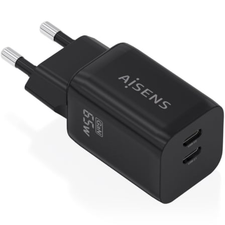 Carregador de Parede Aisens A110-1030 GaN 2x USB-C 65W Preto