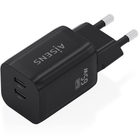 Carregador de Parede Aisens A110-1030 GaN 2x USB-C 65W Preto - Imagem 2