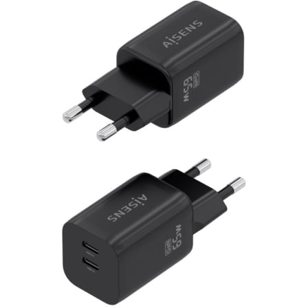 Carregador de Parede Aisens A110-1030 GaN 2x USB-C 65W Preto - Imagem 3