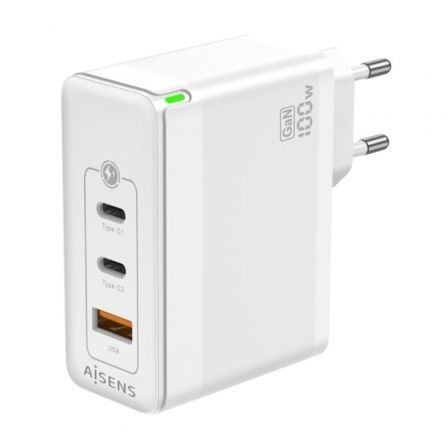 Carregador de Parede GaN Aisens ASCH-100W3P008-W/ 2xUSB Tipo-C/ 1x USB/ 100W - Imagem 2