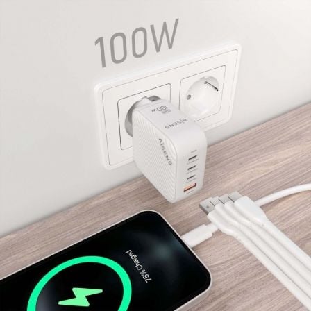 Carregador de Parede GaN Aisens ASCH-100W4P028-W/ 3xUSB Tipo-C/ 1x USB/ 100W - Imagem 5