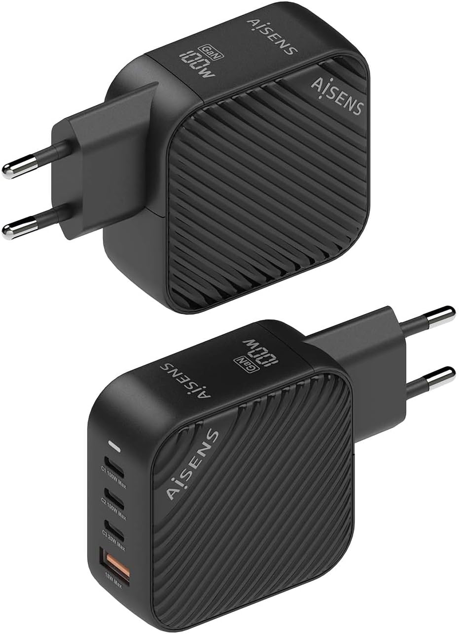 Carregador de Parede GaN Aisens ASCH-100W4P029-BK/ 3xUSB Tipo-C/ 1x USB/ 100W - Imagem 3