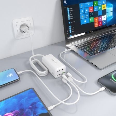 Carregador de Secretária GaN Aisens ASCH-100W4P053-W/ 3xUSB Tipo-C/ 1xUSB/ 100W - Imagem 5