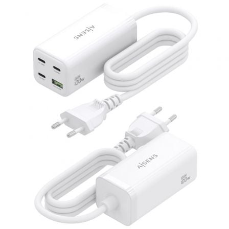 Carregador de Secretária GaN Aisens ASCH-100W4P053-W/ 3xUSB Tipo-C/ 1xUSB/ 100W - Imagem 3