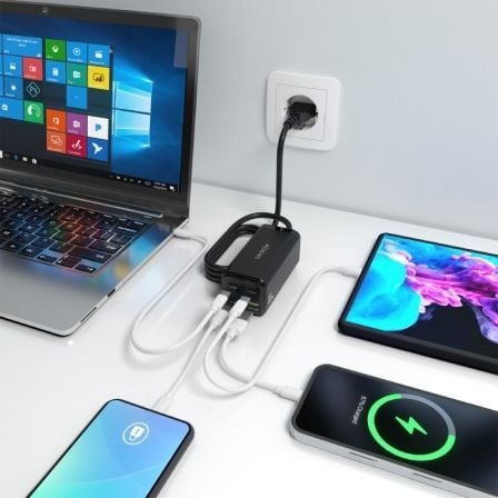 Carregador de Secretária GaN Aisens ASCH-100W4P054-BK/ 3xUSB Tipo-C/ 1xUSB/ 100W - Imagem 5