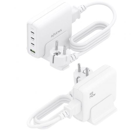 Carregador de Secretária GaN Aisens ASCH-140W4P055-W/ 3xUSB Tipo-C/ 1xUSB/ 140W - Imagem 3