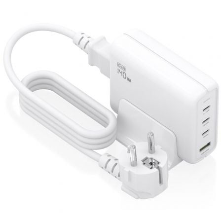 Carregador de Secretária GaN Aisens ASCH-140W4P055-W/ 3xUSB Tipo-C/ 1xUSB/ 140W