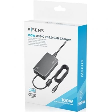 Carregador de Secretária GaN Aisens ASCH-1PD100D070-BK/ 1xUSB Tipo-C/ 100W - Imagem 5