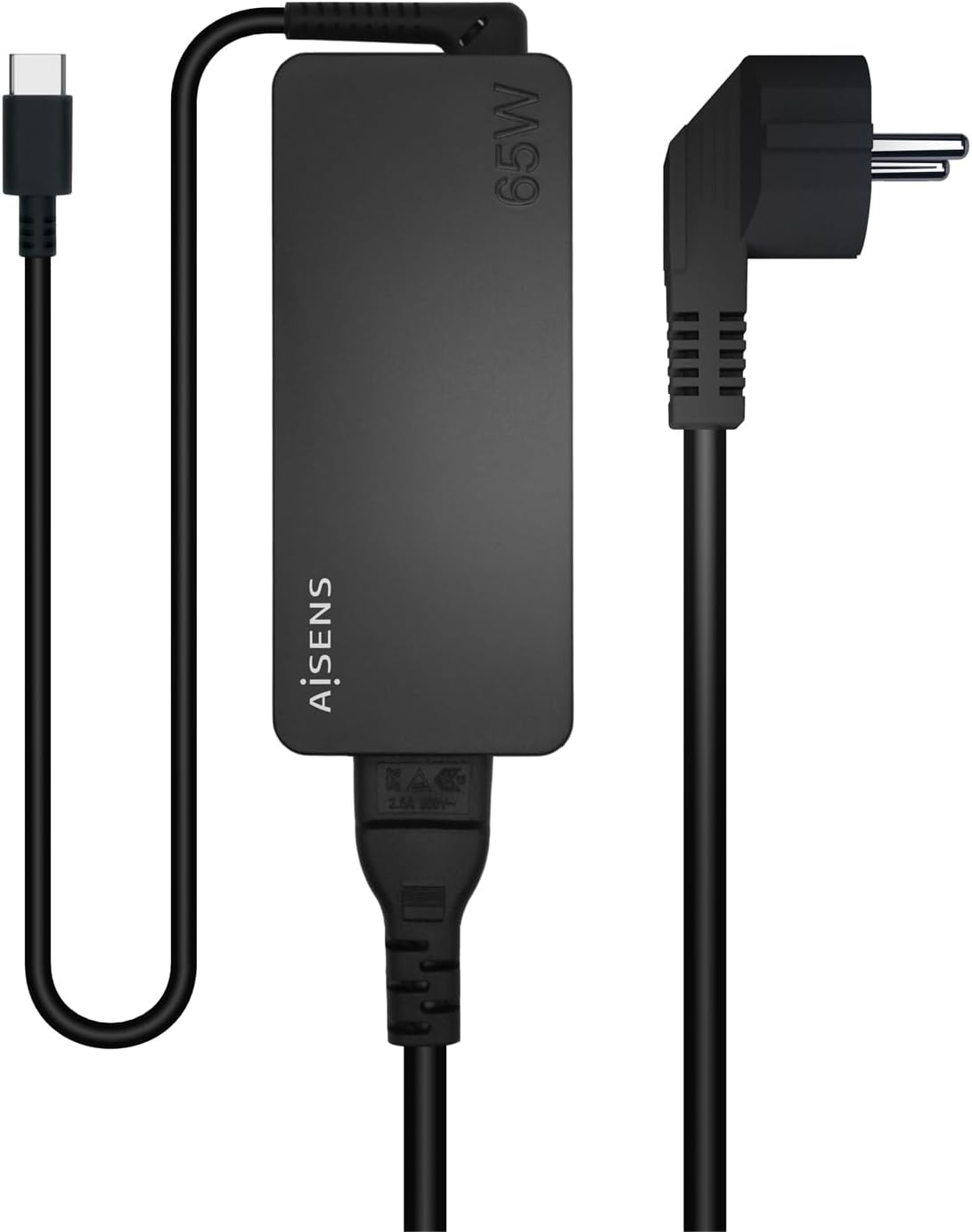 Carregador de Portátil Aisens ASCH-1PD65D-BK/ 1xUSB Tipo-C/ 65W